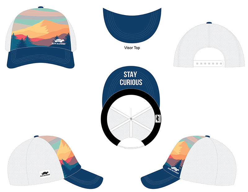 5-Panel Performance Trucker Hat - Stay Curious