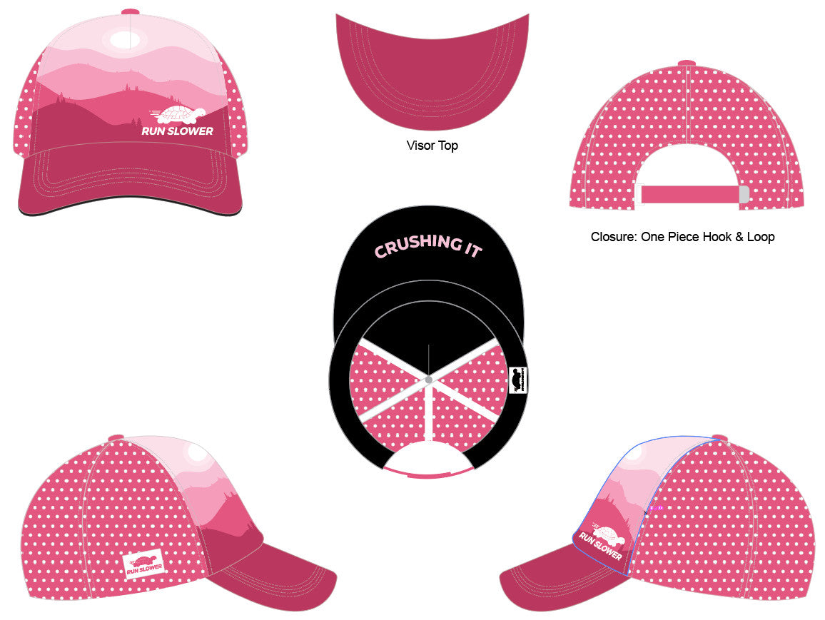 Running Trucker Hat - Pink Peaks