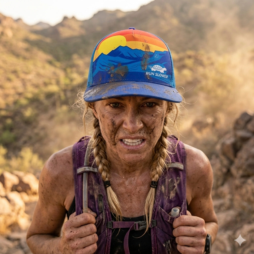 Run Slower Running Trucker - Blue Ridge